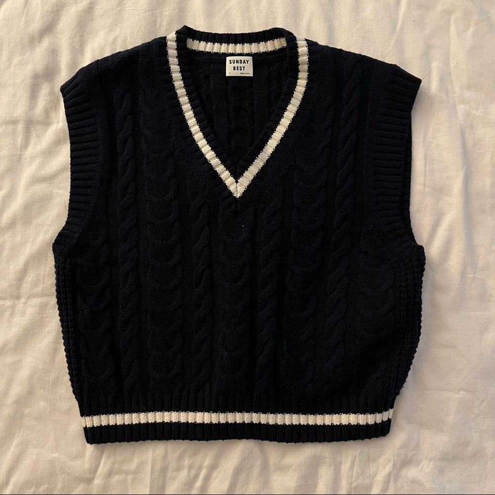 Navy blue sweater vest